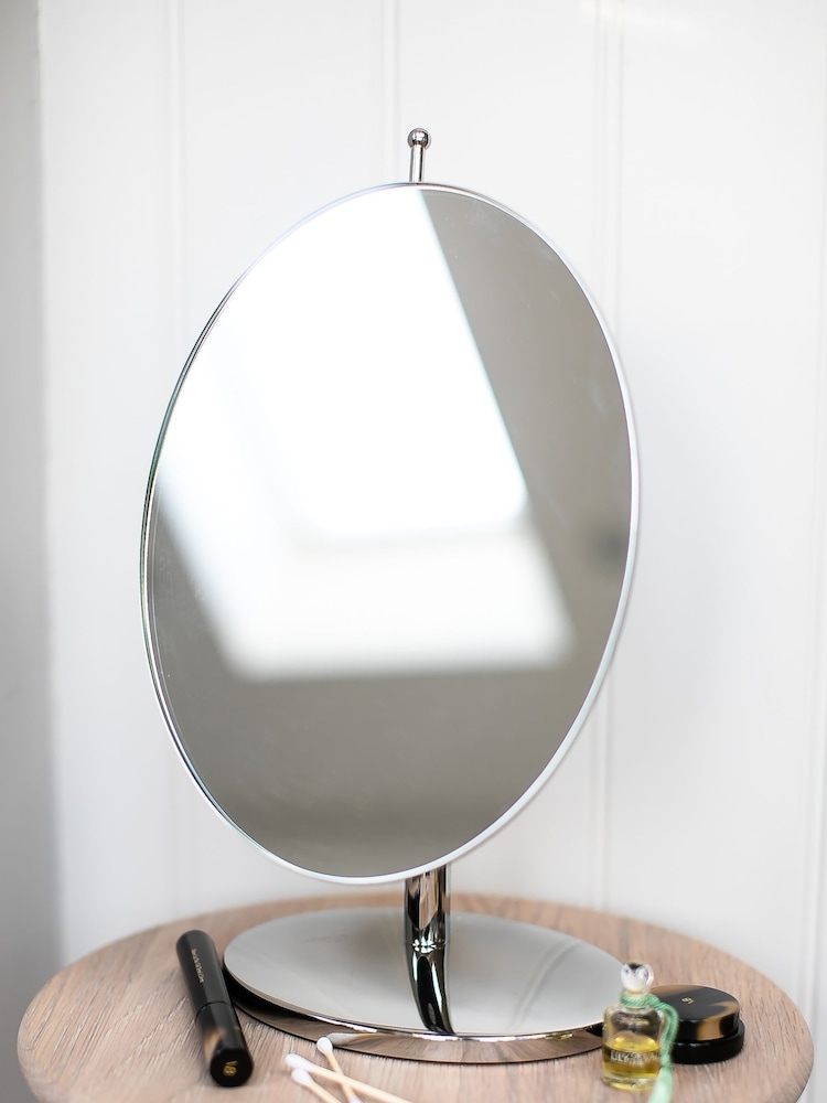 Robert Welch Silver Oblique Pedestal Mirror - Image 1 of 4