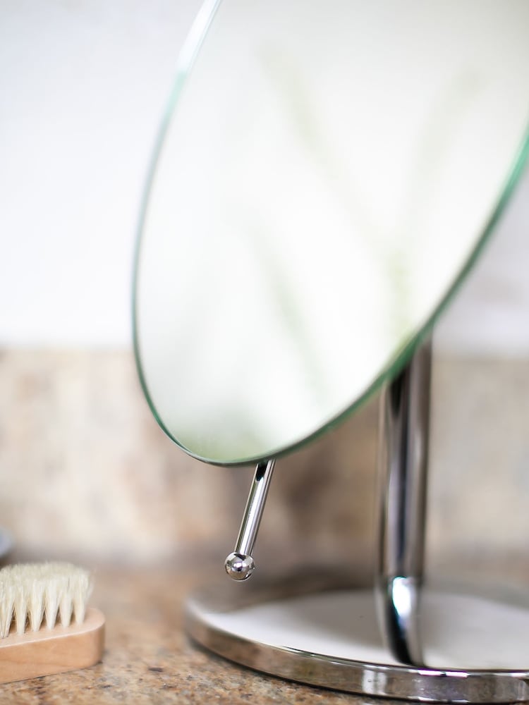 Robert Welch Silver Oblique Pedestal Mirror - Image 2 of 4