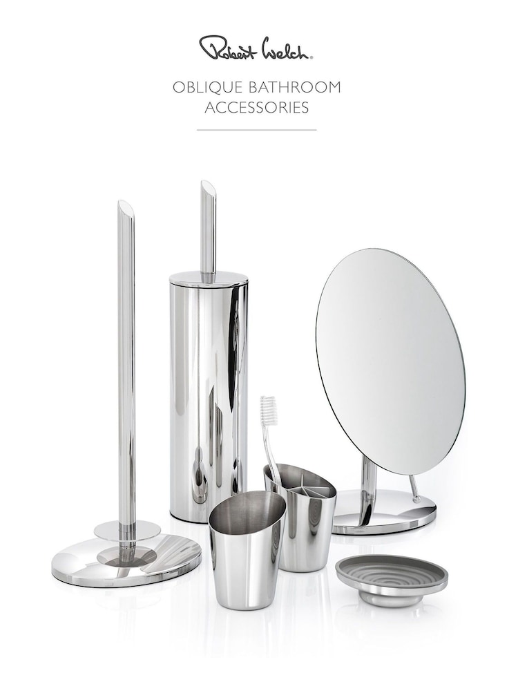 Robert Welch Silver Oblique Pedestal Mirror - Image 4 of 4