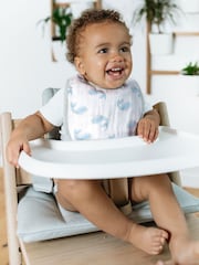 aden + anais White Baby Essentials 100% Cotton Muslin Snap Bibs 3 Pack - Image 3 of 4