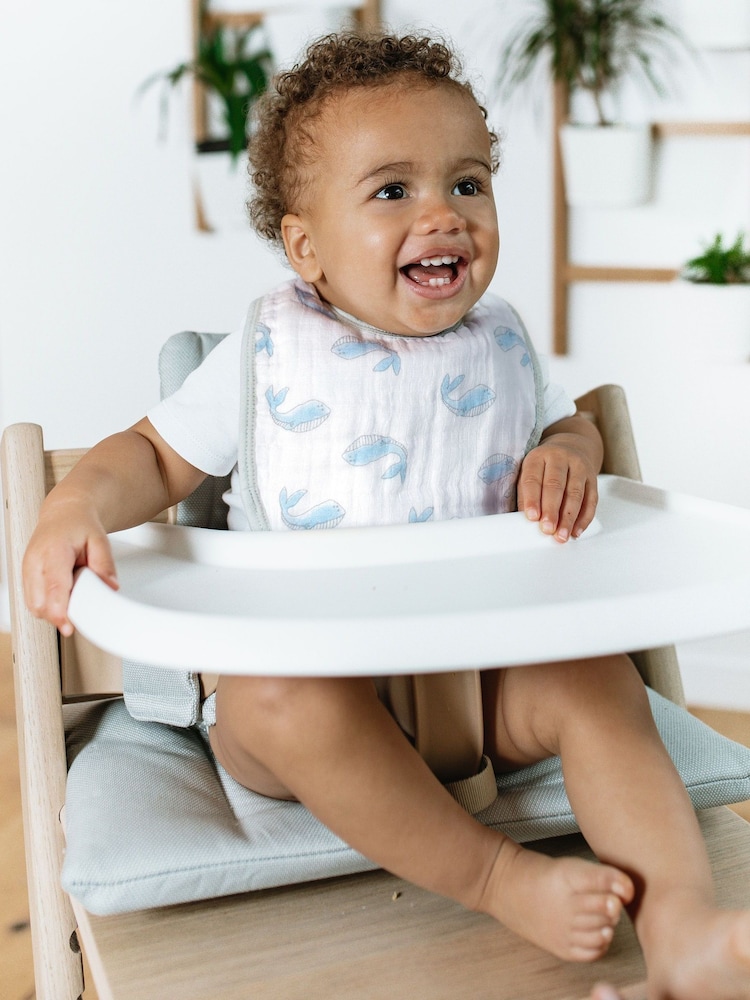 aden + anais White Essentials 100% Cotton Baby Muslin Snap Bibs 3 Pack - Image 3 of 3 aden + anais White Essentials 100% Cotton Baby Muslin Snap Bibs 3 Pack - Image 3 of 3