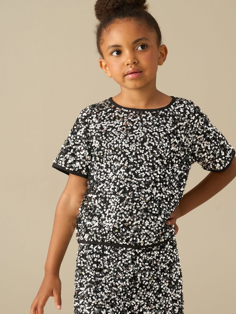 Angel & Rocket Silver Leona Sequin Top - Image 1 of 3