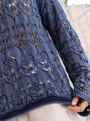 Blue Washed Off The Shoulder Jumper - Image 4 of 6