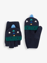 JoJo Maman Bébé Navy Blue Dino Gloves - Image 2 of 3
