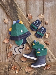 JoJo Maman Bébé Navy Blue Dino Gloves - Image 3 of 3