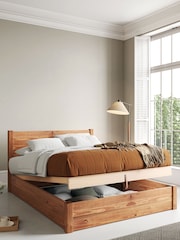 Get Laid Beds Cinnamon Ottoman Storage Square Leg Solid Wood Bed - Image 1 of 4