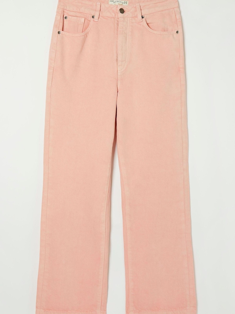 FatFace Pink Ellen Coloured Wide Leg Jeans - Image 4 of 4