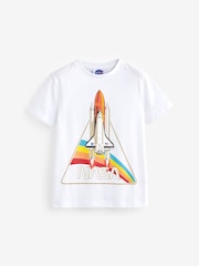 White 100% Cotton Licensed NASA Print T-Shirt (3-16yrs) - Image 1 of 3