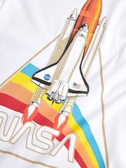White 100% Cotton Licensed NASA Print T-Shirt (3-16yrs) - Image 3 of 3