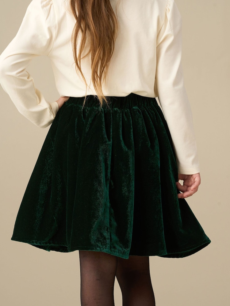 Angel & Rocket Green Chloe Velvet Bow Skirt - Image 4 of 4