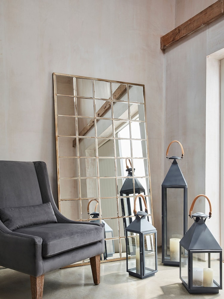 Libra Champagne Gold Statement Floor Mirror - Image 1 of 4