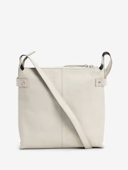 Bone Cream Leather Pocket Messenger Bag - Image 4 of 7