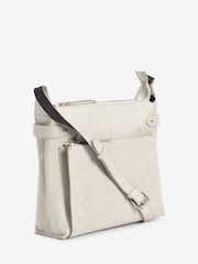 Bone Cream Leather Pocket Messenger Bag - Image 5 of 7