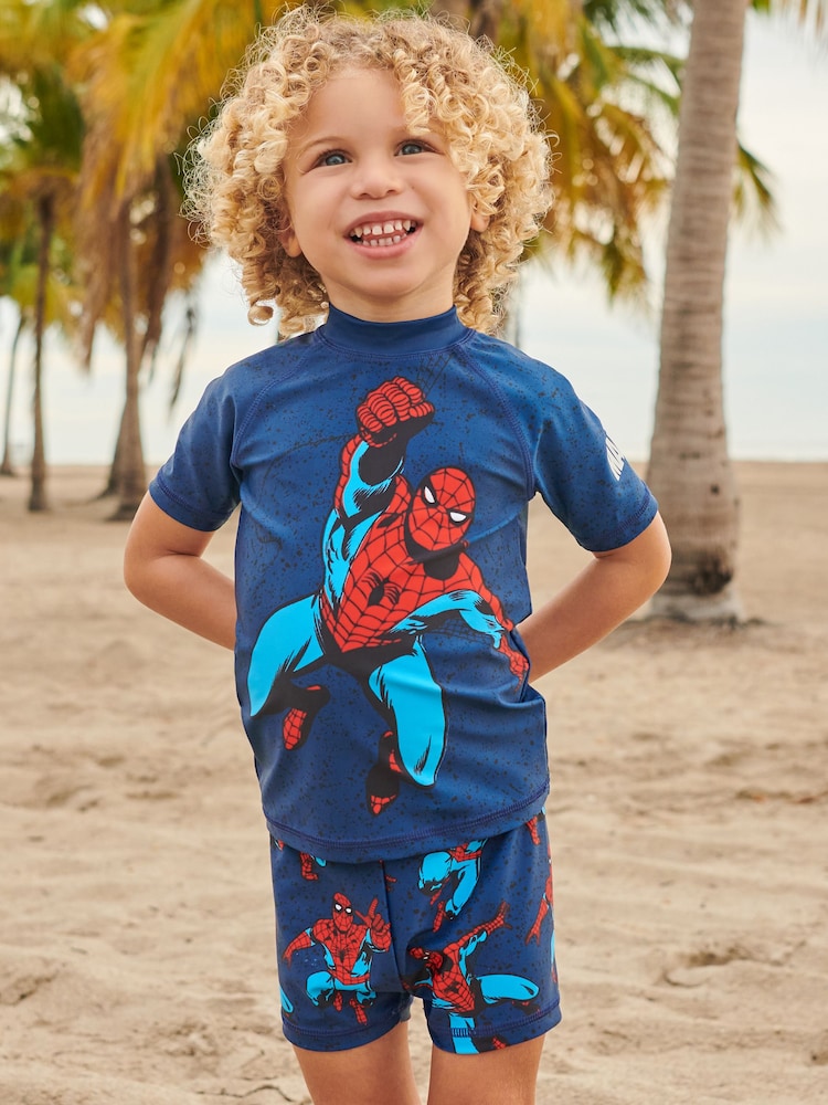 Spider-Man Cobalt Blue 2 Piece Sunsafe Top And Shorts Set (3mths-7yrs) - Image 1 of 8