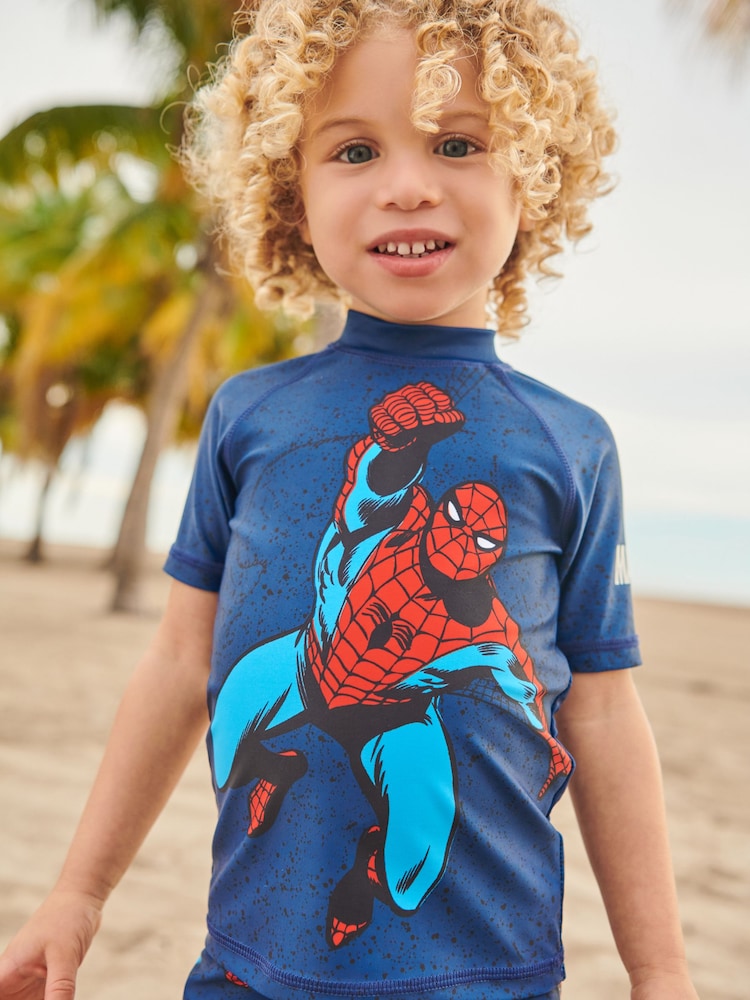 Spider-Man Cobalt Blue 2 Piece Sunsafe Top And Shorts Set (3mths-7yrs) - Image 2 of 8