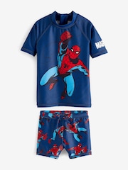 Spider-Man Cobalt Blue 2 Piece Sunsafe Top And Shorts Set (3mths-7yrs) - Image 5 of 8