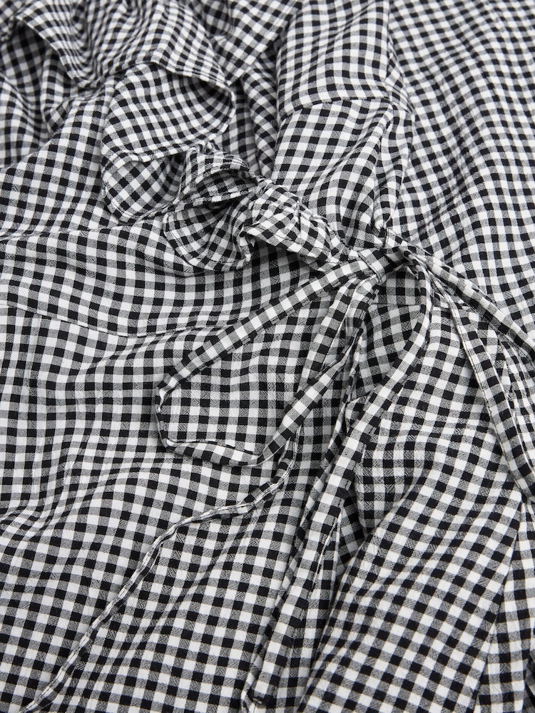 Black/White Gingham Maternity Nursing Blouse - Image 7 of 7