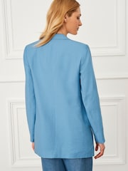 Blue Relaxed Fit Single Breasted Blazer - Image 3 of 5