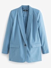 Blue Relaxed Fit Single Breasted Blazer - Image 5 of 5