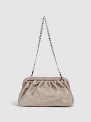 Reiss Nude Clementine Hotfix Studded Shoulder Bag - Image 1 of 7