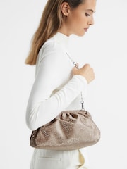 Reiss Nude Clementine Hotfix Studded Shoulder Bag - Image 3 of 7