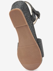 Black Glitter Occasion Wedge Sandals - Image 6 of 6