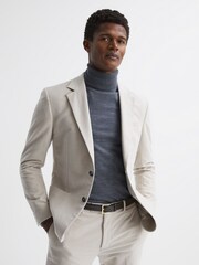 Reiss Chocolate Albany Leather Crocodile Print Belt - Image 2 of 5