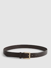 Reiss Chocolate Albany Leather Crocodile Print Belt - Image 4 of 5