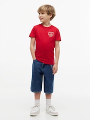 Tommy Hilfiger Red Outline Flag Logo Jersey T-Shirt - Image 2 of 4