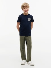 Tommy Hilfiger Blue Outline Flag Logo Jersey T-Shirt - Image 3 of 5