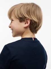 Tommy Hilfiger Blue Outline Flag Logo Jersey T-Shirt - Image 4 of 5