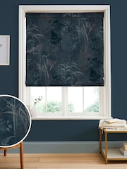 Graham & Brown Midnight Blue Restore Made to Measure Roman 100% Cotton Blind - Image 1 of 6