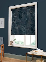 Graham & Brown Midnight Blue Restore Made to Measure Roman 100% Cotton Blind - Image 5 of 6