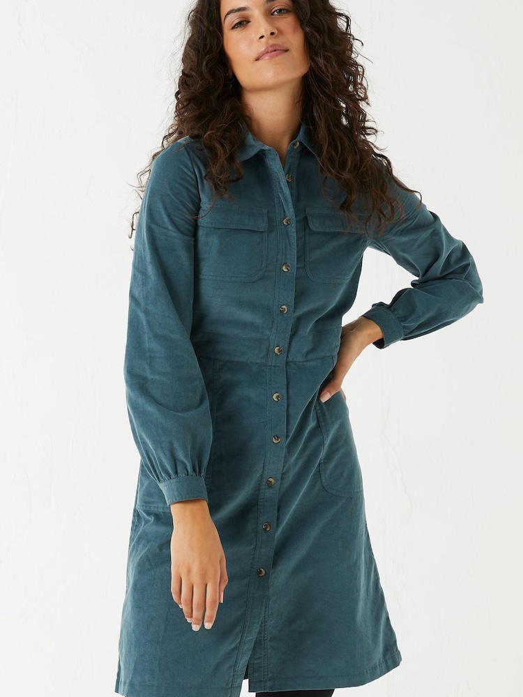FatFace Green Tabitha Cord Shirt Dress - Image 1 of 4 FatFace Green Tabitha Cord Shirt Dress - Image 1 of 4