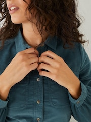 FatFace Green Tabitha Cord Shirt Dress - Image 3 of 4