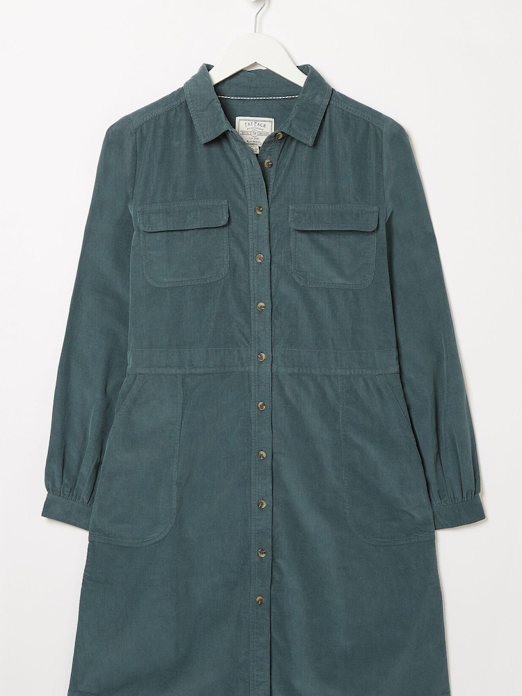 FatFace Green Tabitha Cord Shirt Dress - Image 4 of 4 FatFace Green Tabitha Cord Shirt Dress - Image 4 of 4