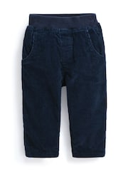 JoJo Maman Bébé Navy Blue Cord Baby Pull-Up Trousers - Image 2 of 3