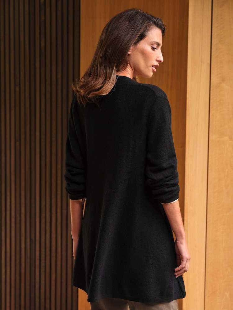 Pure Collection Black Gassato Swing Cardigan - Image 2 of 4