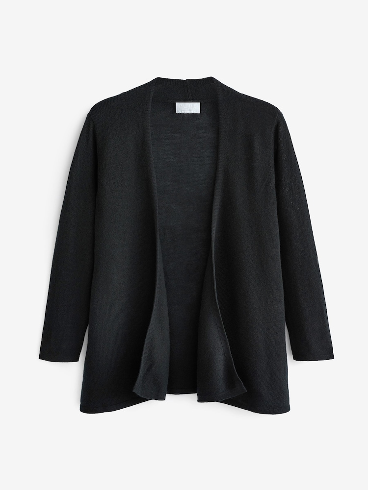 Pure Collection Black Gassato Swing Cardigan - Image 4 of 4