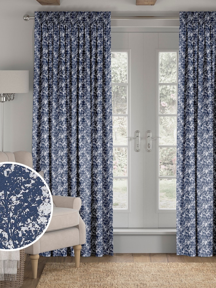 Indigo Blue Evin Made To Measure Curtains - Image 1 of 9