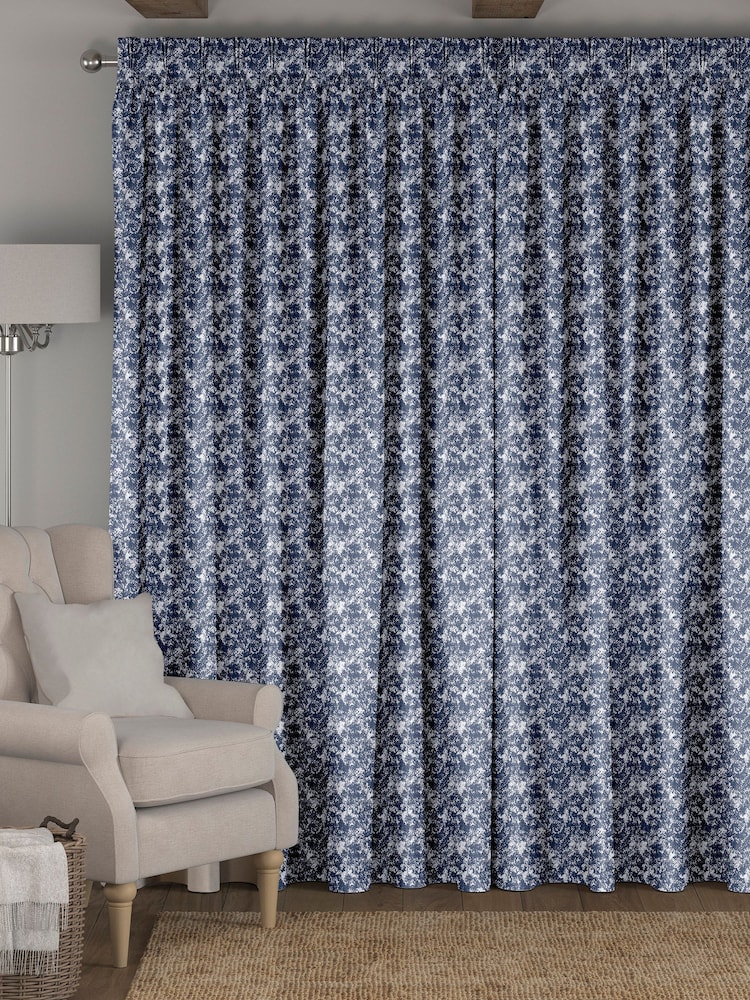 Indigo Blue Evin Made To Measure Curtains - Image 2 of 9