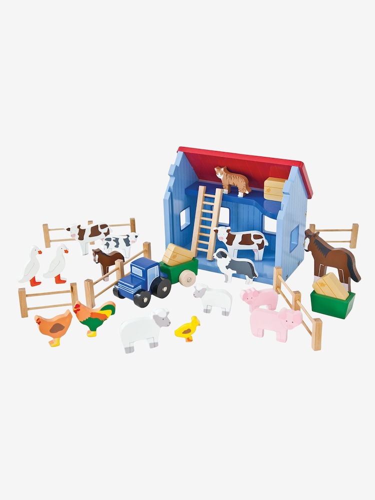 JoJo Maman Bébé Wooden Farm Set - Image 1 of 3