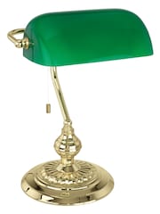 Eglo Green/Brass Banker 1 Light Glass Table Lamp - Image 2 of 3