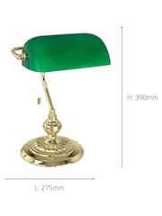 Eglo Green/Brass Banker 1 Light Glass Table Lamp - Image 3 of 3