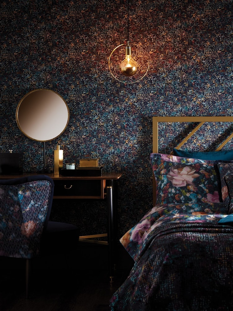 Clarke & Clarke Blue Scintilla 10.05M Wallpaper - Image 1 of 2