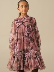 Angel & Rocket Pink Leia Floral Mesh Dress - Image 1 of 4
