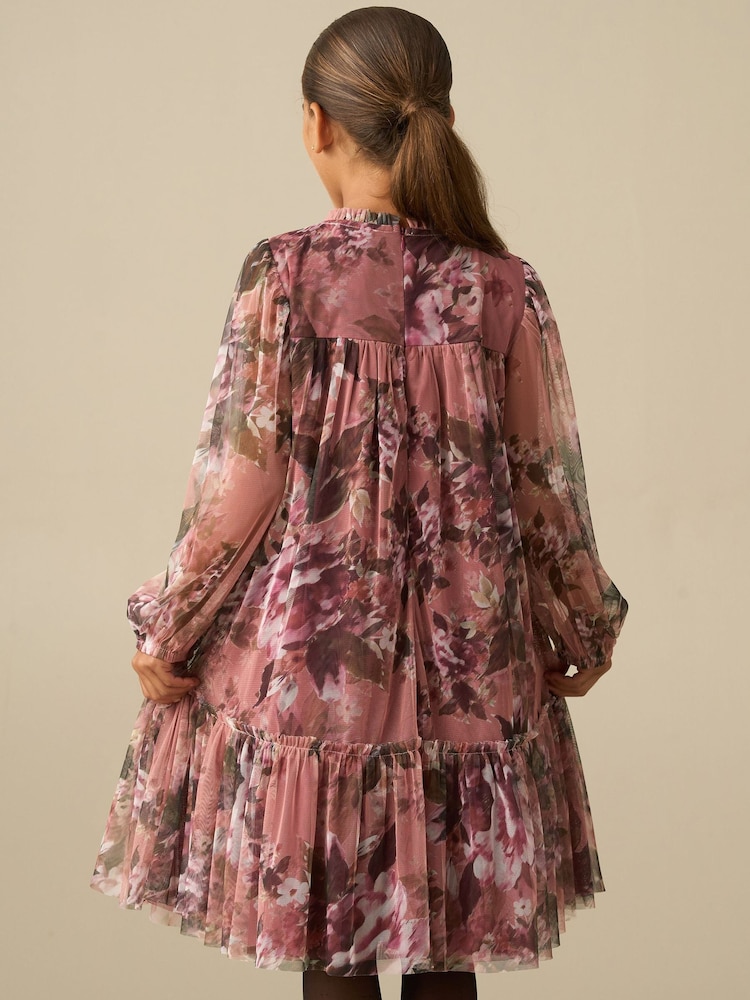 Angel & Rocket Pink Leia Floral Mesh Dress - Image 2 of 4