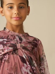Angel & Rocket Pink Leia Floral Mesh Dress - Image 3 of 4
