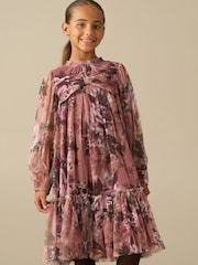 Angel & Rocket Pink Leia Floral Mesh Dress - Image 4 of 4