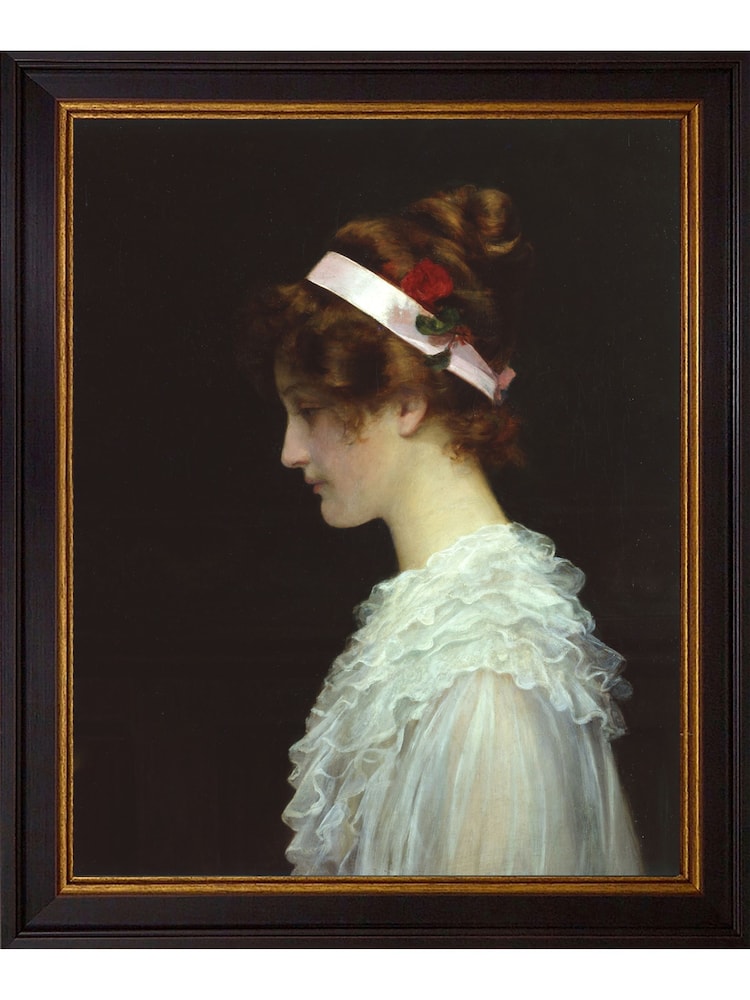Brookpace Lascelles Black Framed Girl Portrait with Victorian Headband - Image 1 of 3